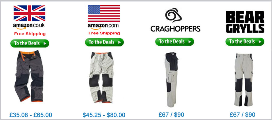 Bear Grylls Survivor Trousers Price Comparison